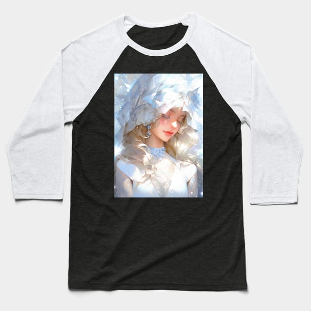 Cute anime girl - angelic nun anime girl Baseball T-Shirt by GothicDesigns